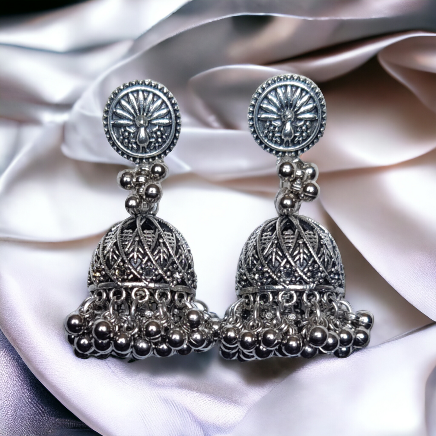 Black Metal Jhumkas - XJ41