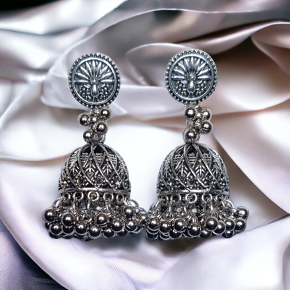 Black Metal Jhumkas - XJ41