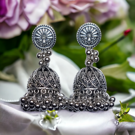 Black Metal Jhumkas - XJ41