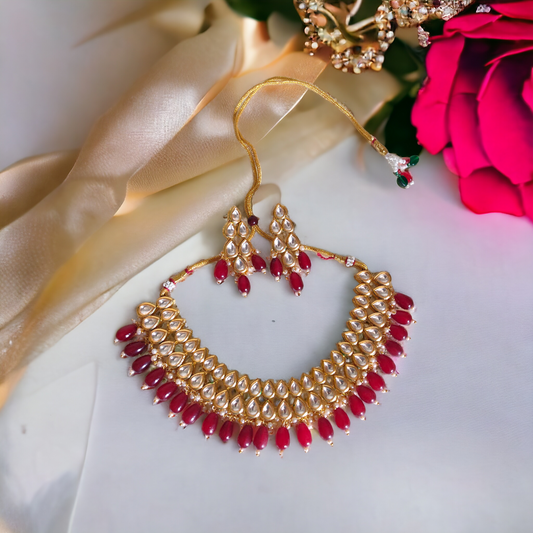 Kundan Red Jadau Set - KC05
