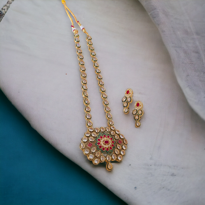 Kundan Polki Long Necklace - KC13