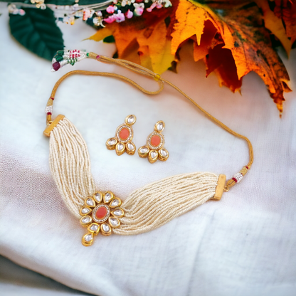 Kundan Polki Pearl Necklace - KC15