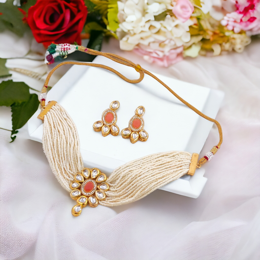 Kundan Polki Pearl Necklace - KC15