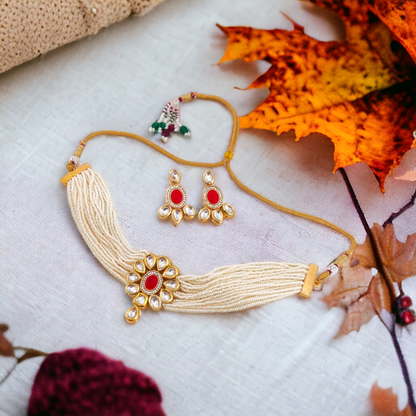 Kundan Polki Pearl Necklace - KC15