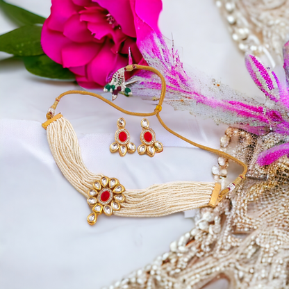 Kundan Polki Pearl Necklace - KC15