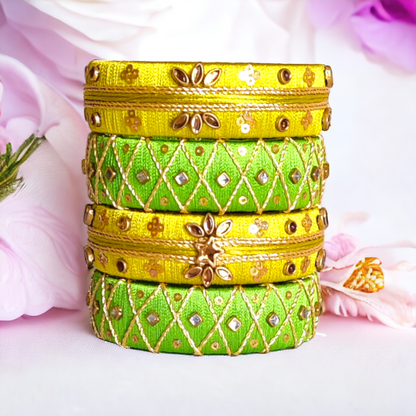 Taasha, handmade bagles, silk thread bangles, handmade bangles, handicrafts