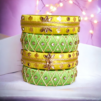 Taasha, handmade bagles, silk thread bangles, handmade bangles, handicrafts