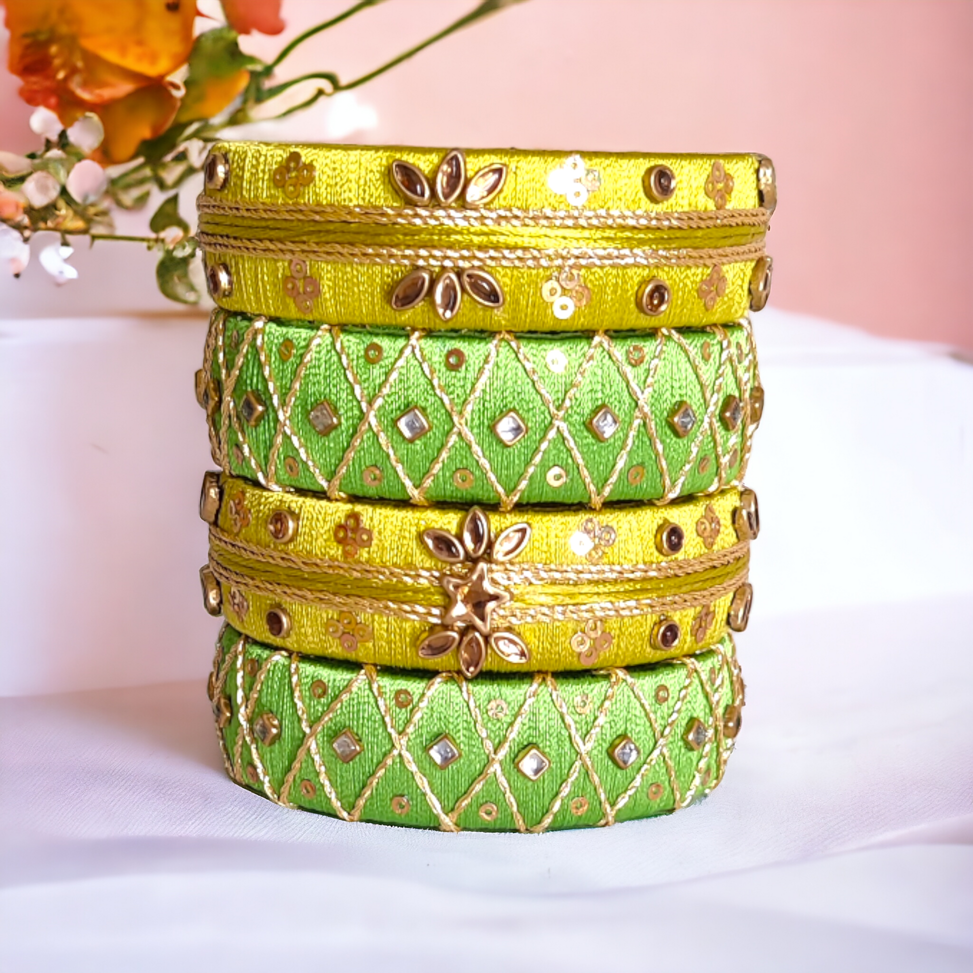 Taasha, handmade bagles, silk thread bangles, handmade bangles, handicrafts