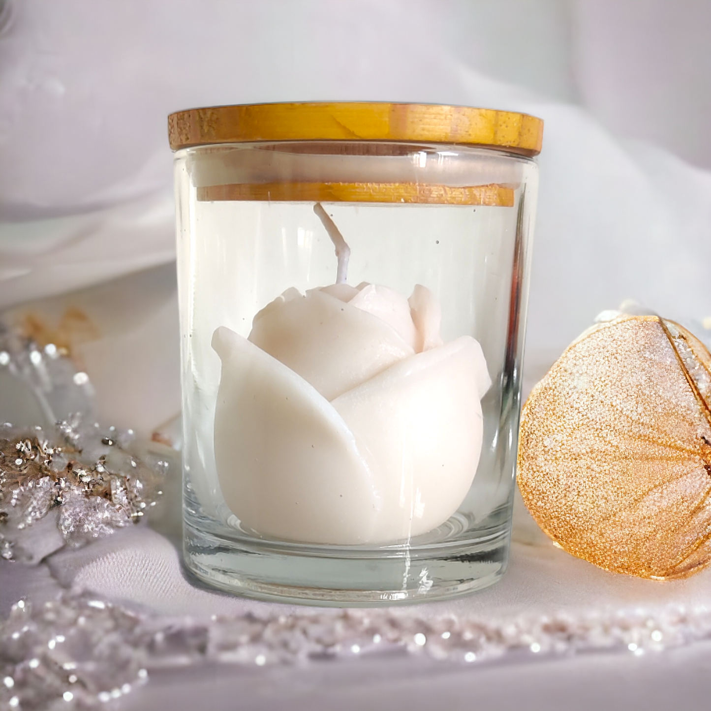 White Rose Candle - Fragrance Rose Aromatic Oil