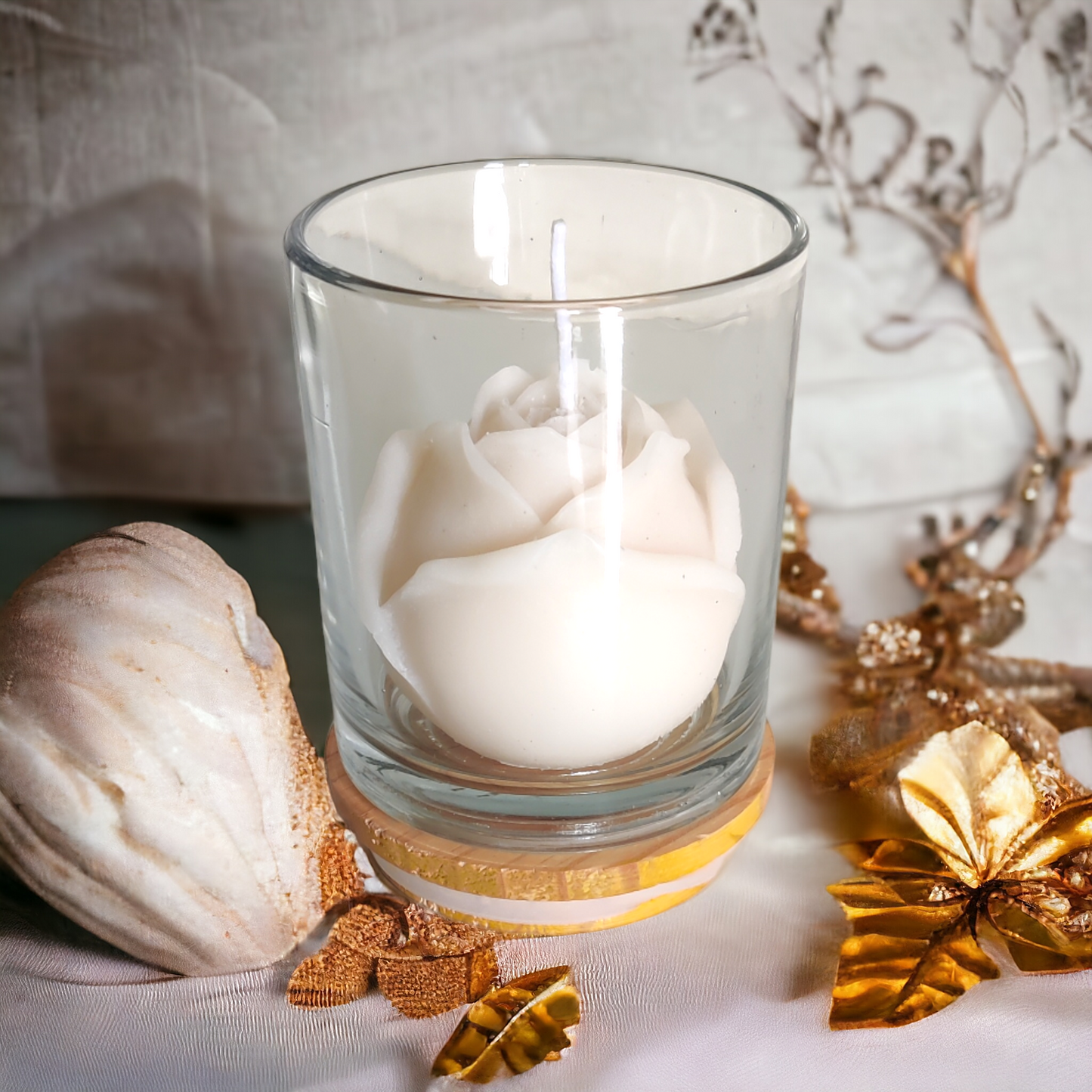White Rose Candle - Fragrance Rose Aromatic Oil