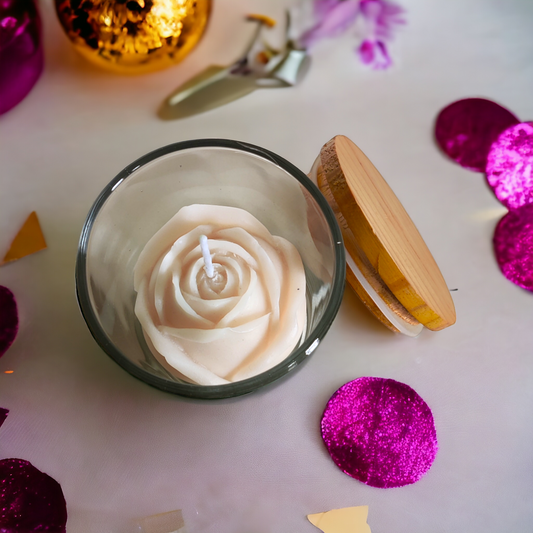 White Rose Candle - Fragrance Rose Aromatic Oil