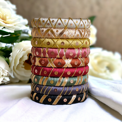 Taasha, handmade bagles, silk thread bangles, handmade bangles, handicrafts