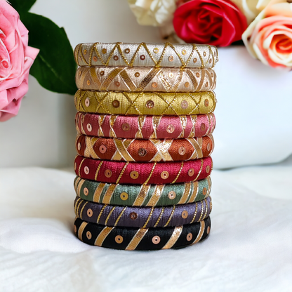 Taasha, handmade bagles, silk thread bangles, handmade bangles, handicrafts