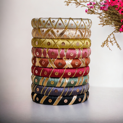 Taasha, handmade bagles, silk thread bangles, handmade bangles, handicrafts