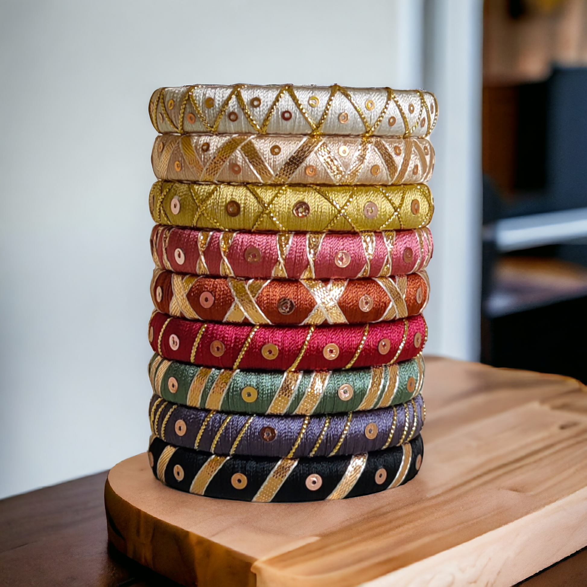 Taasha, handmade bagles, silk thread bangles, handmade bangles, handicrafts