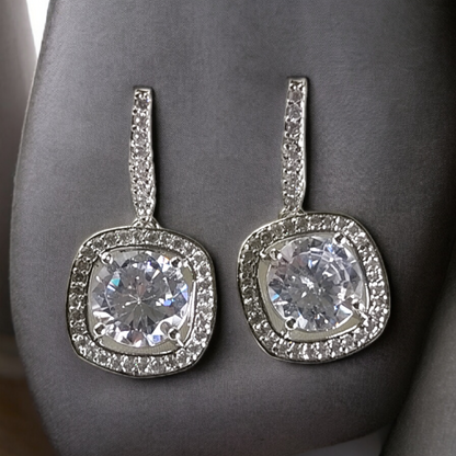 White Stone AD Earrings