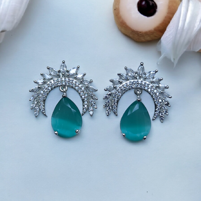 Gorgeous AD Earrings - Sea Green Color