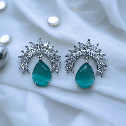 Gorgeous AD Earrings - Sea Green Color