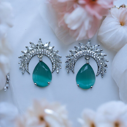 Gorgeous AD Earrings - Sea Green Color