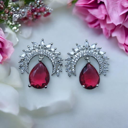 Gorgeous AD Earrings - Red Color