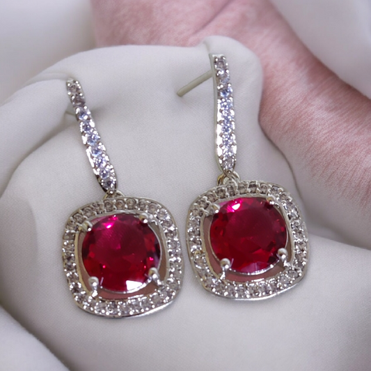 Pink Stone AD Earrings