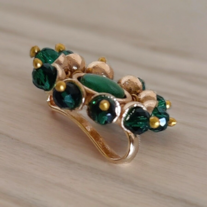 Green Kundan Nose Pin
