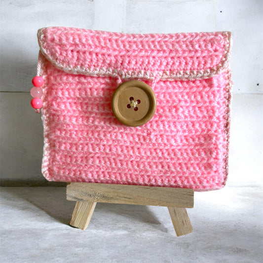 Baby Pink Yarn Mini Purse
