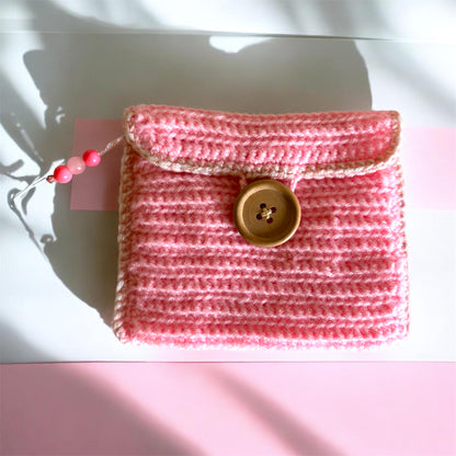 Baby Pink Yarn Mini Purse