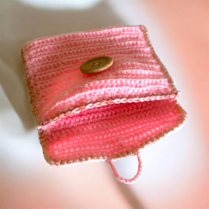 Baby Pink Yarn Mini Purse