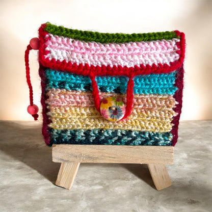 Multi Color Crochet Mini Purse
