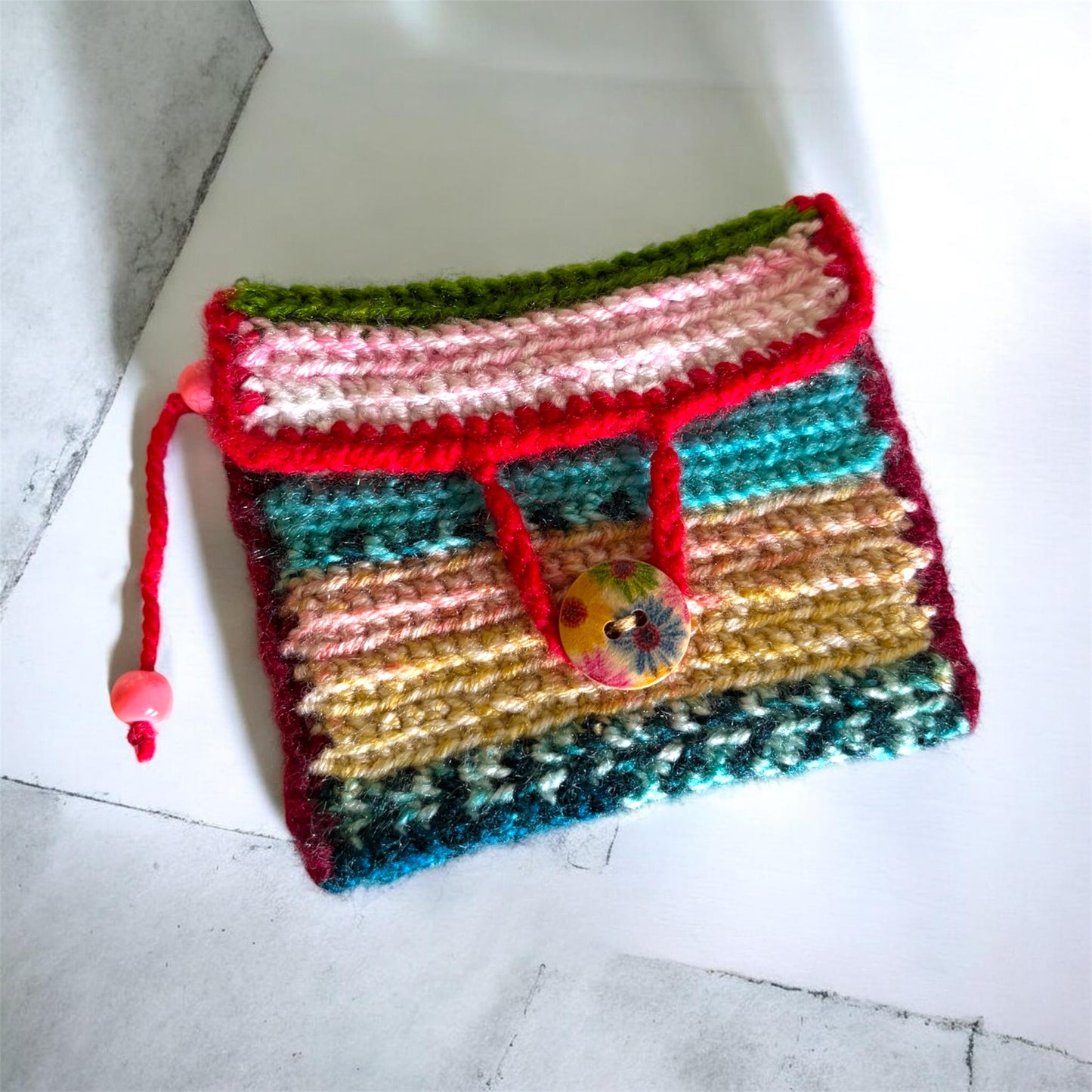 Multi Color Crochet Mini Purse