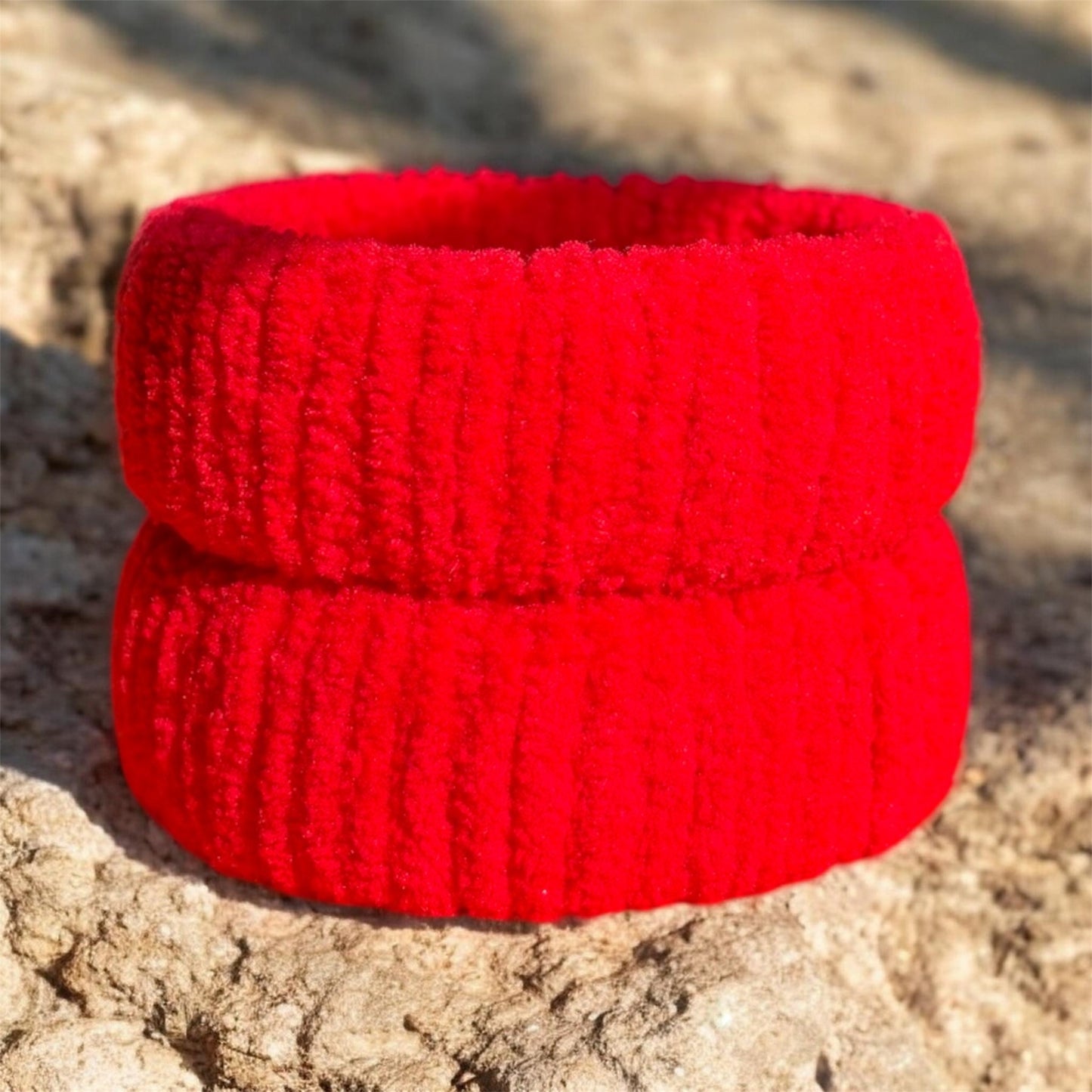 Red Color Soft Yarn Bangles