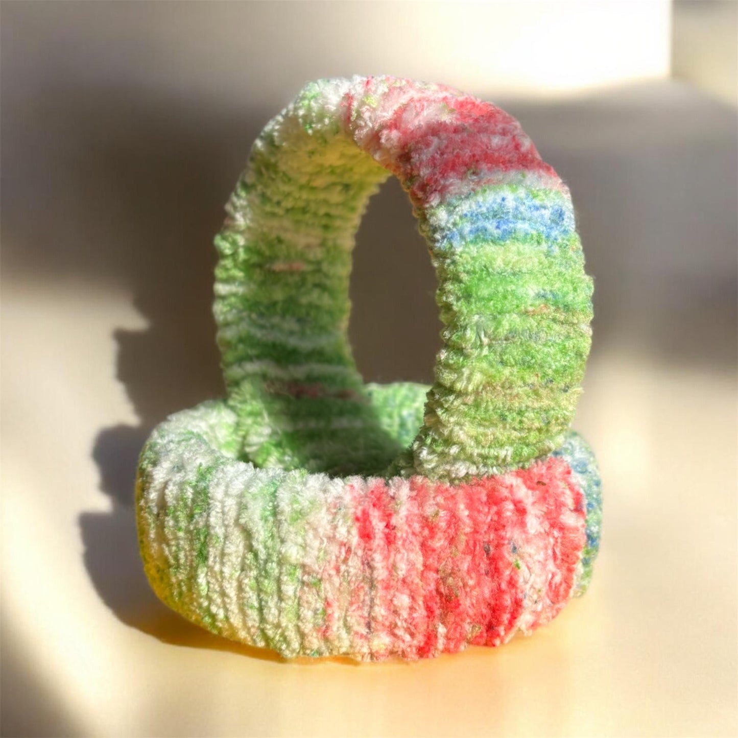 Soft Yarn Bangles - Green Red White Multi Shade