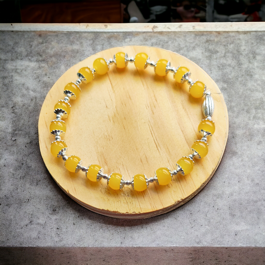 Yellow Glass Beads Bracelet