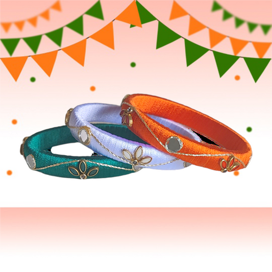 Tri Color - Silk Thread Bangle Set