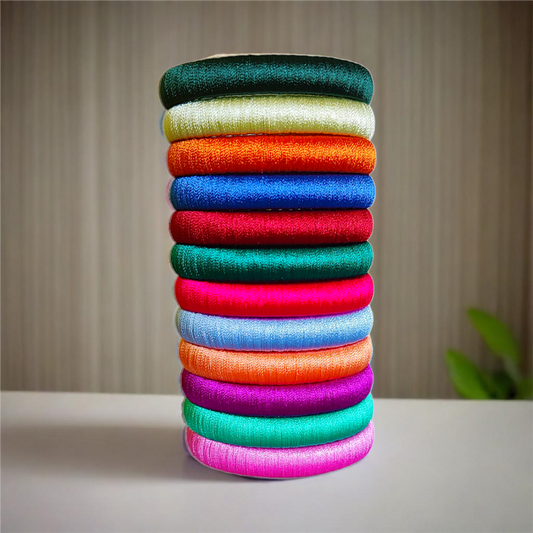 Plain - Multi Color - Silk Thread Bangle Set - Size : 2.6